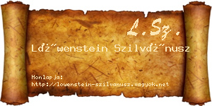 Löwenstein Szilvánusz névjegykártya